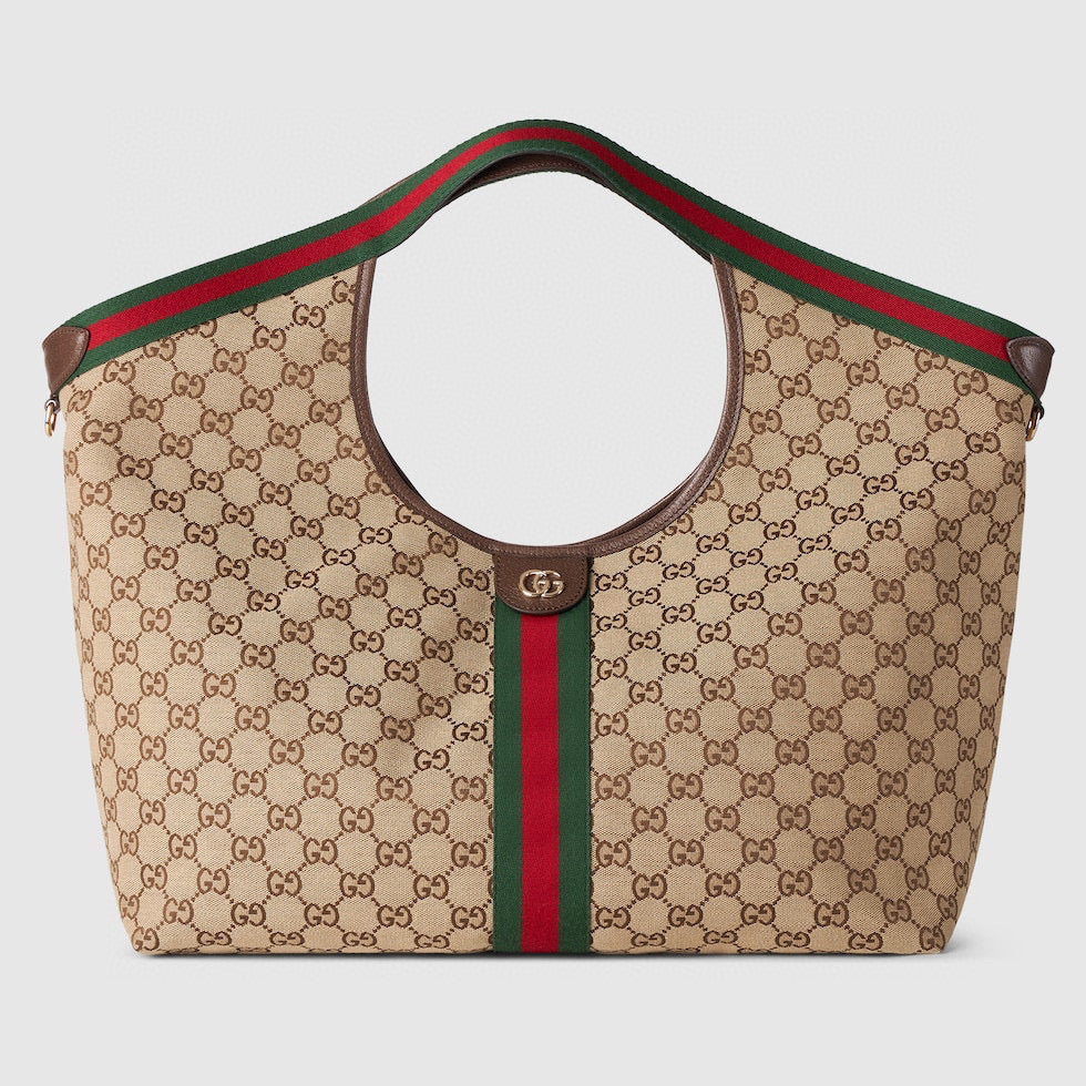 Bolso Tote Gucci Ophidia en Denim Jacquard GG con Raya Web