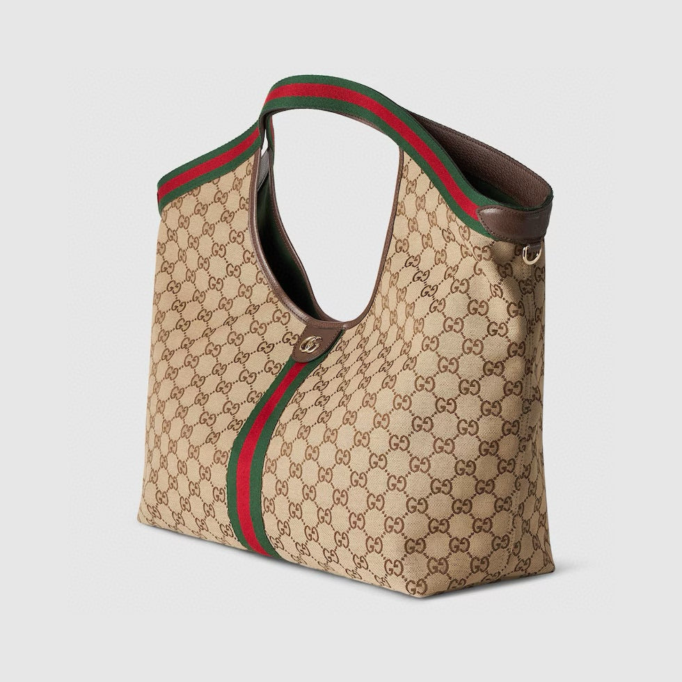 Bolso Tote Gucci Ophidia en Denim Jacquard GG con Raya Web