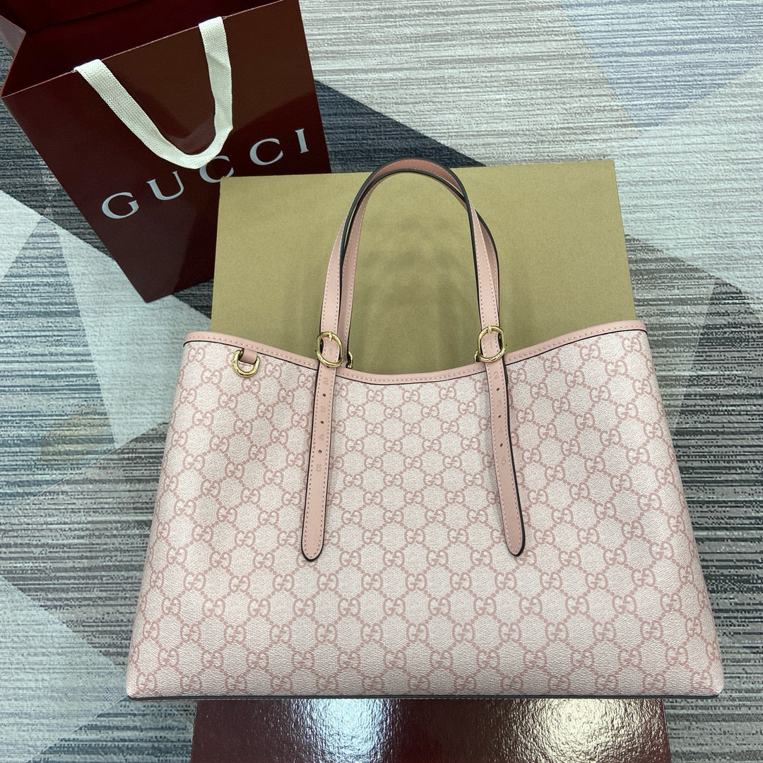 Bolso Tote Gucci GG Supreme en Lona y Piel (Colores Pastel)
