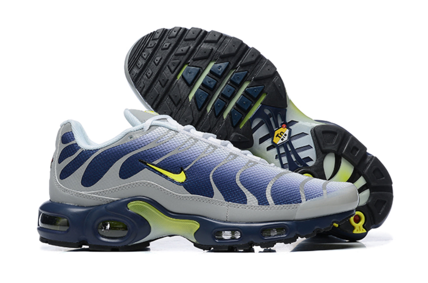 Nike Air Max Plus TN "Wolf Grey Navy Volt" / "Grey Blue Yellow"