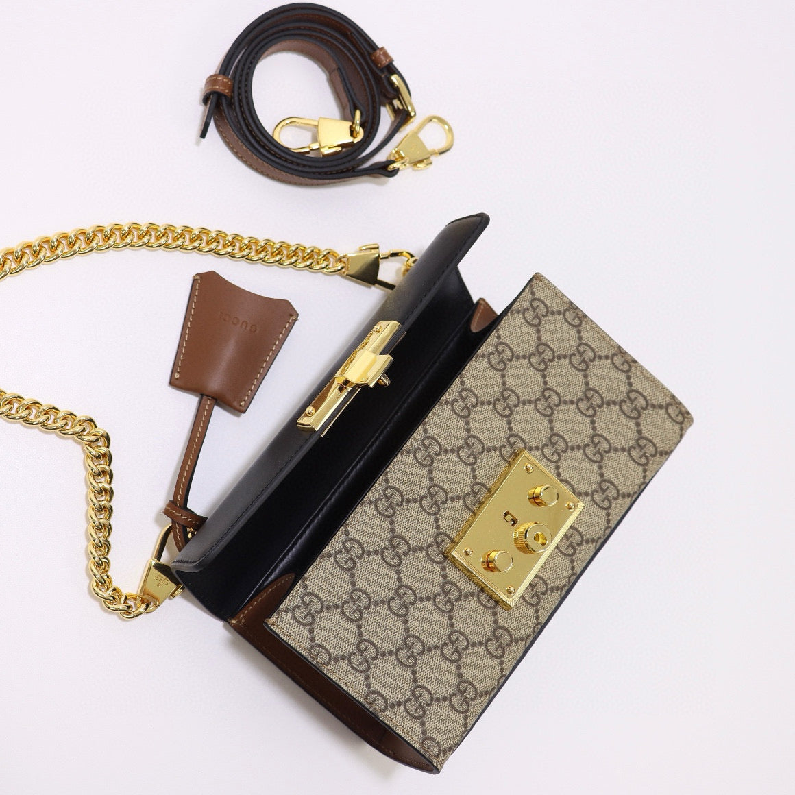 Mini Bolso Gucci Padlock de Cadena con Lona GG Supreme
