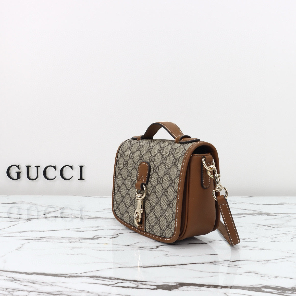 Bolso Tote Gucci Ophidia Grande en Denim Jacquard GG con Raya Web
