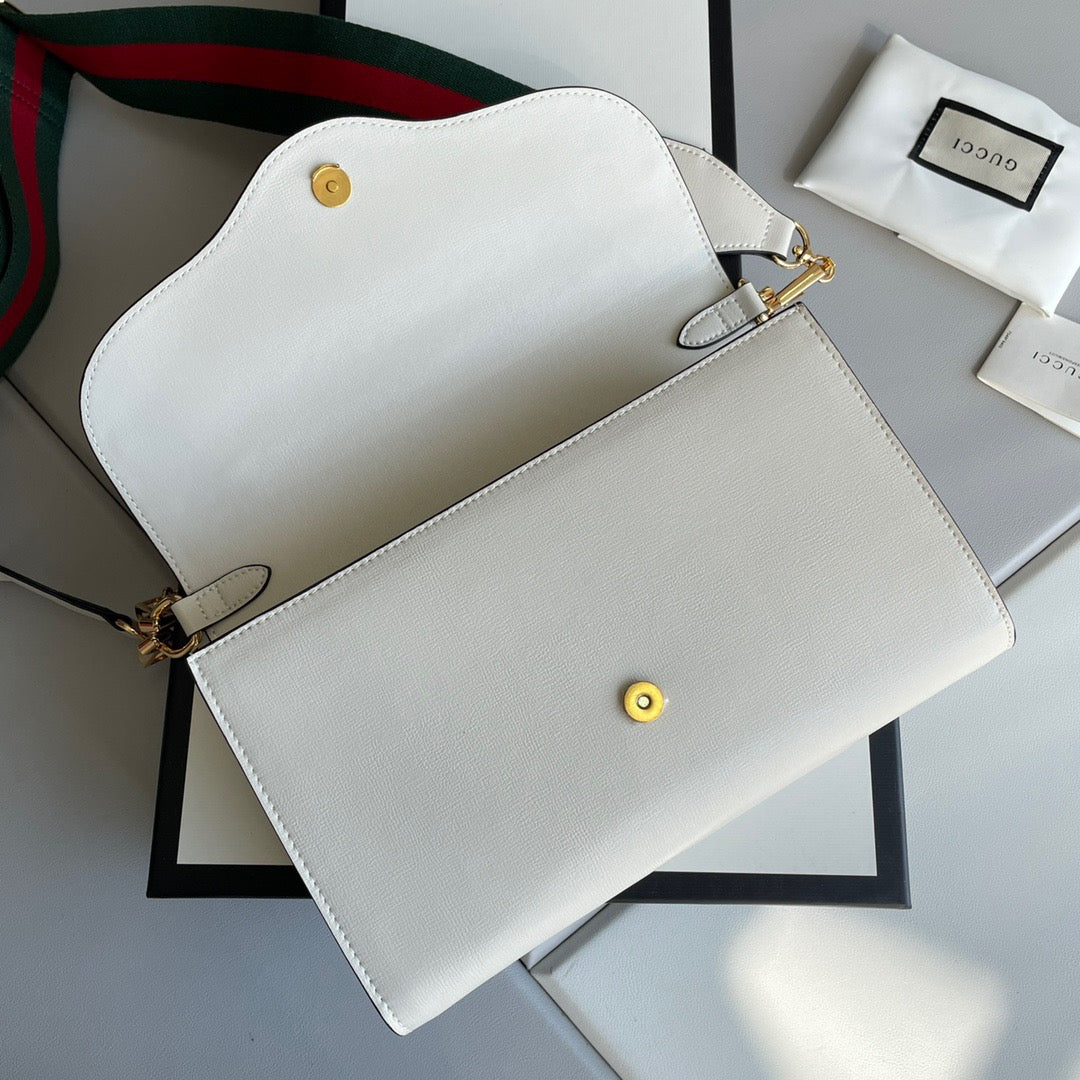 Bolso de Hombro Gucci Horsebit 1955 en Piel Blanca