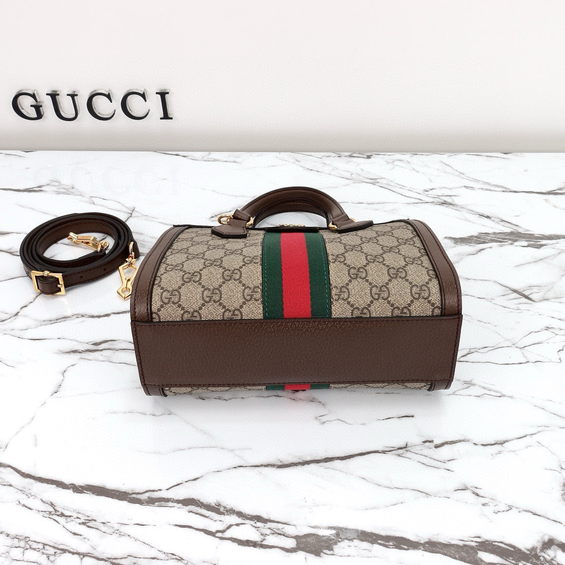 Gucci Ophidia Mini Bolso Tote GG Supreme con Asa Superior