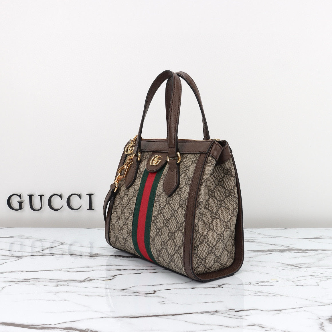 Gucci Ophidia Mini Bolso Tote GG Supreme con Asa Superior