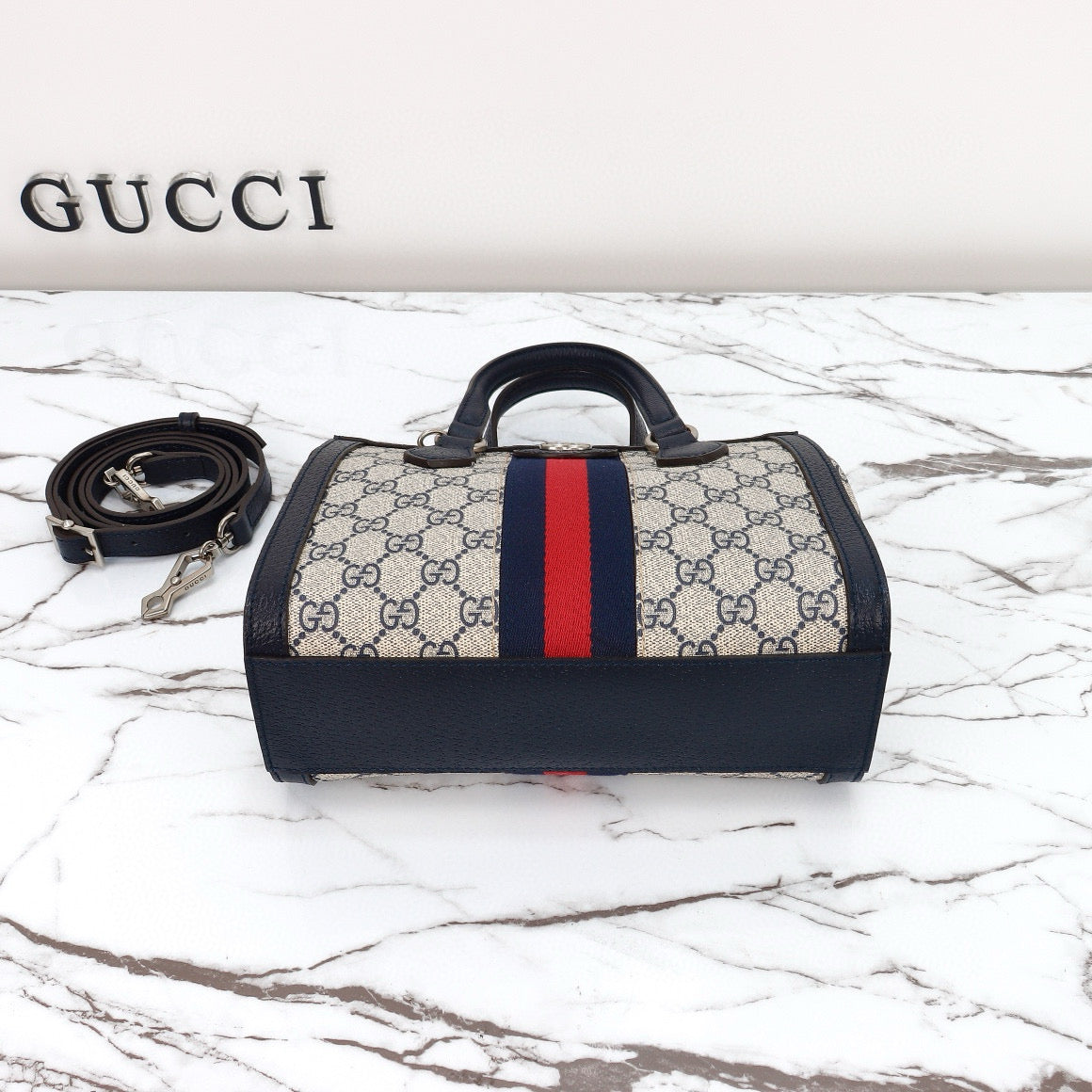 Gucci Ophidia Mini Bolso Tote GG Supreme con Asa Superior