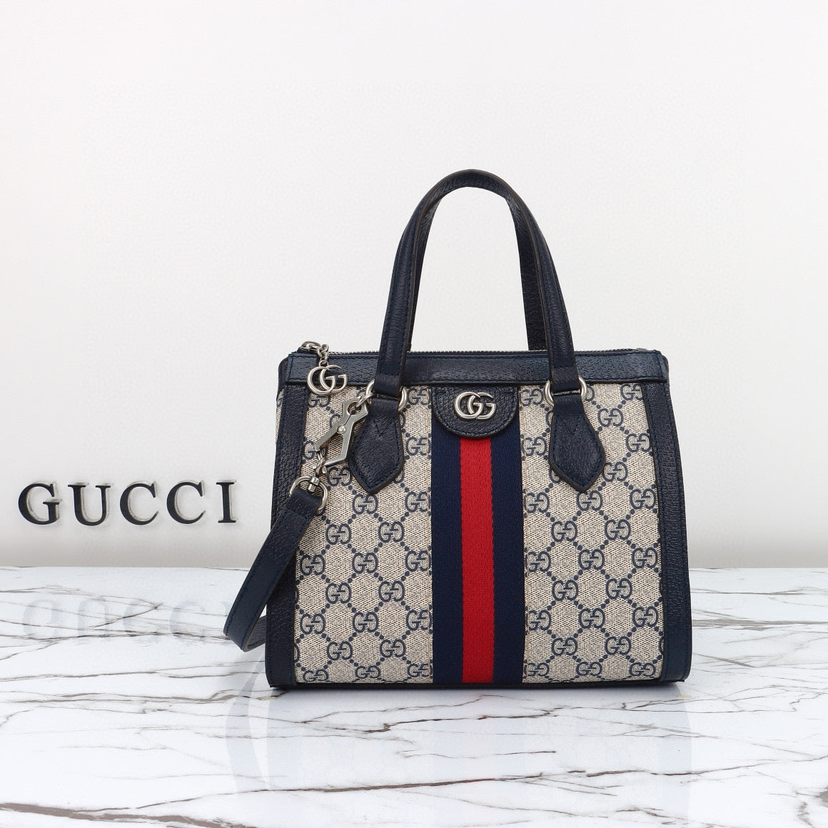 Gucci Ophidia Mini Bolso Tote GG Supreme con Asa Superior