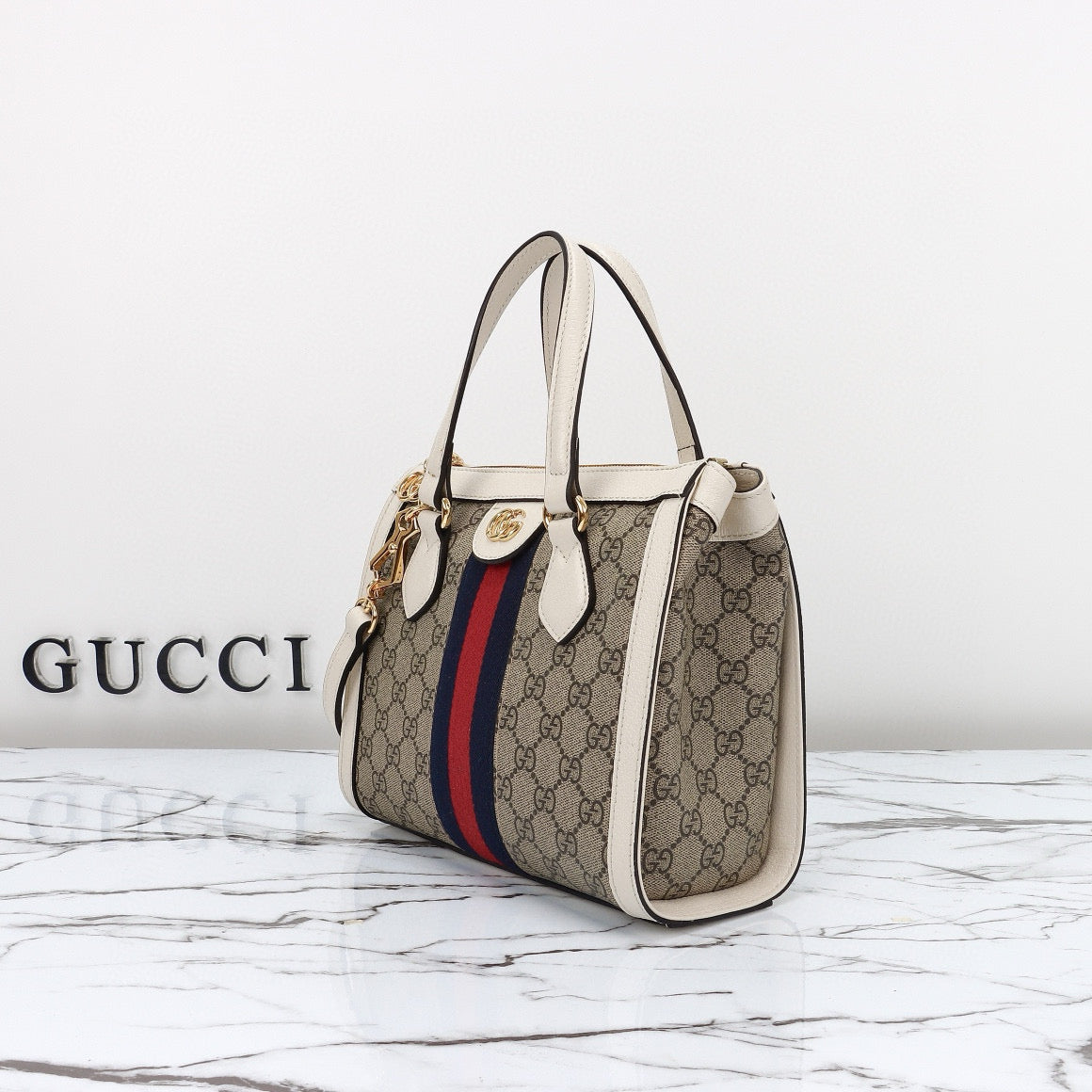 Gucci Ophidia Mini Bolso Tote GG Supreme con Asa Superior
