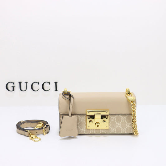 Mini Bolso Gucci Padlock de Cadena con Lona GG Supreme