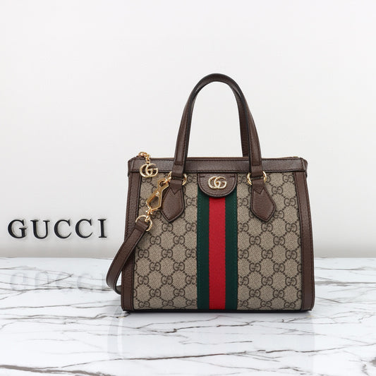 Gucci Ophidia Mini Bolso Tote GG Supreme con Asa Superior