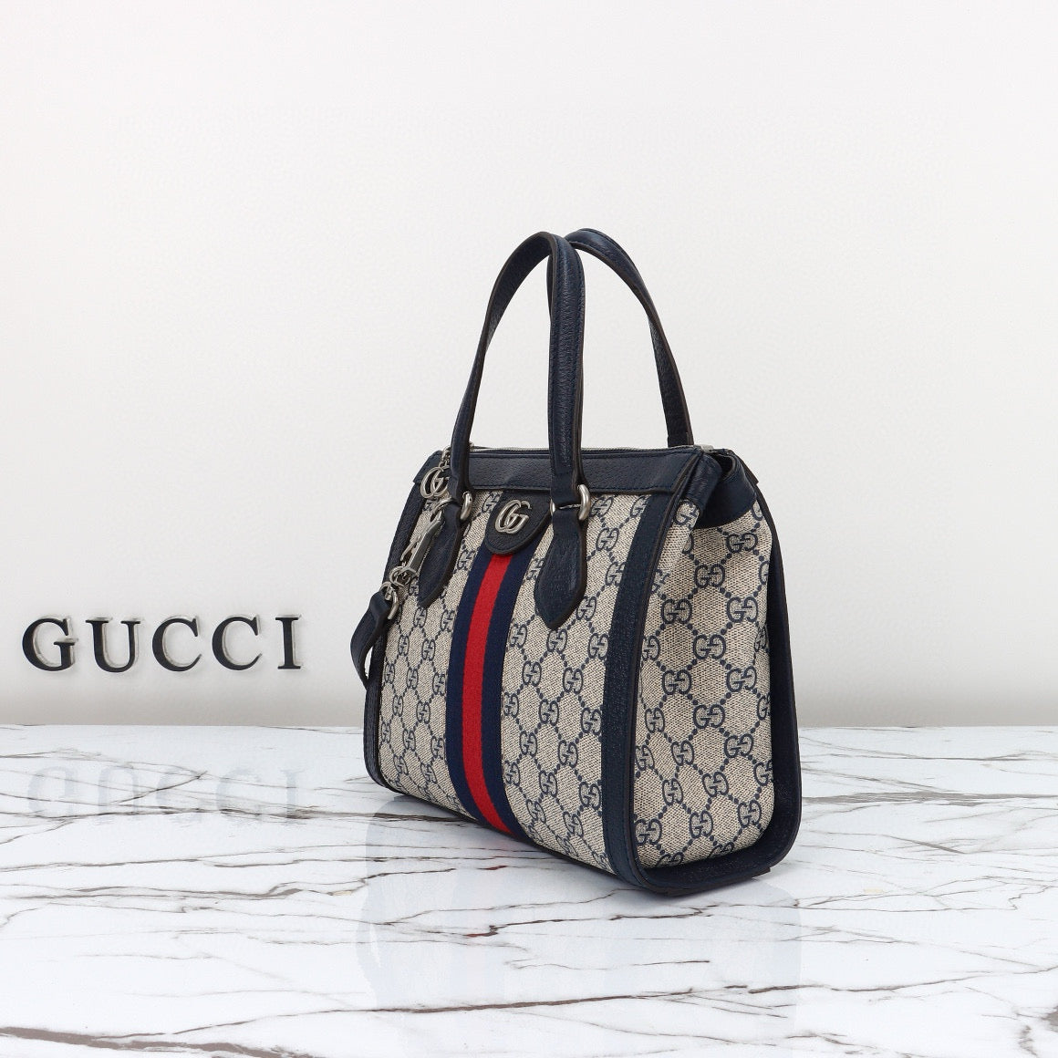 Gucci Ophidia Mini Bolso Tote GG Supreme con Asa Superior