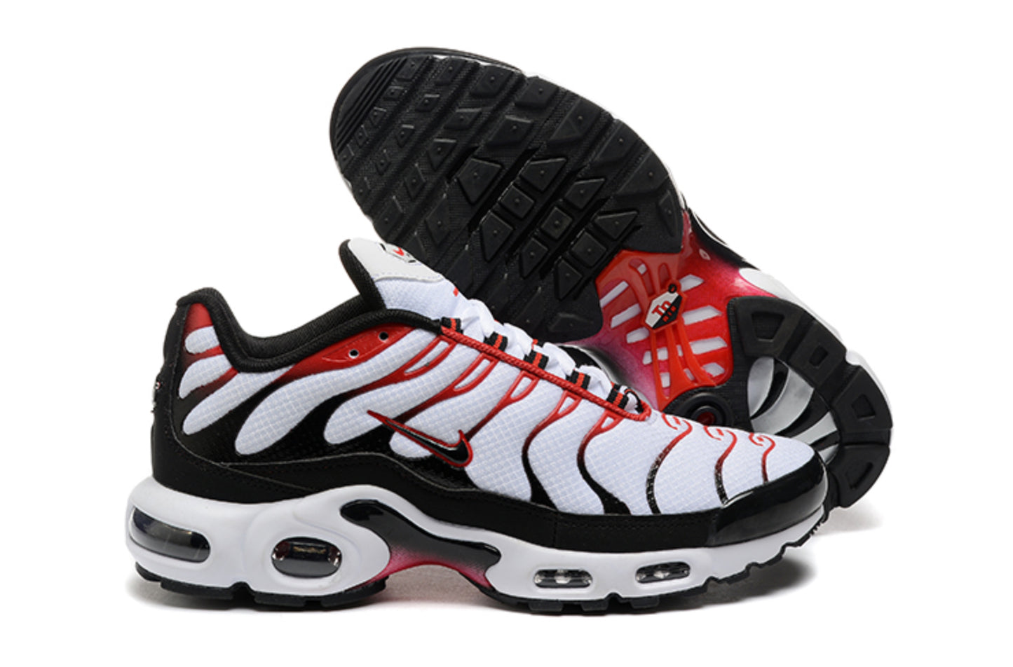 Nike Air Max Plus TN "White University Red Black" / "Triple Black Red Fade"