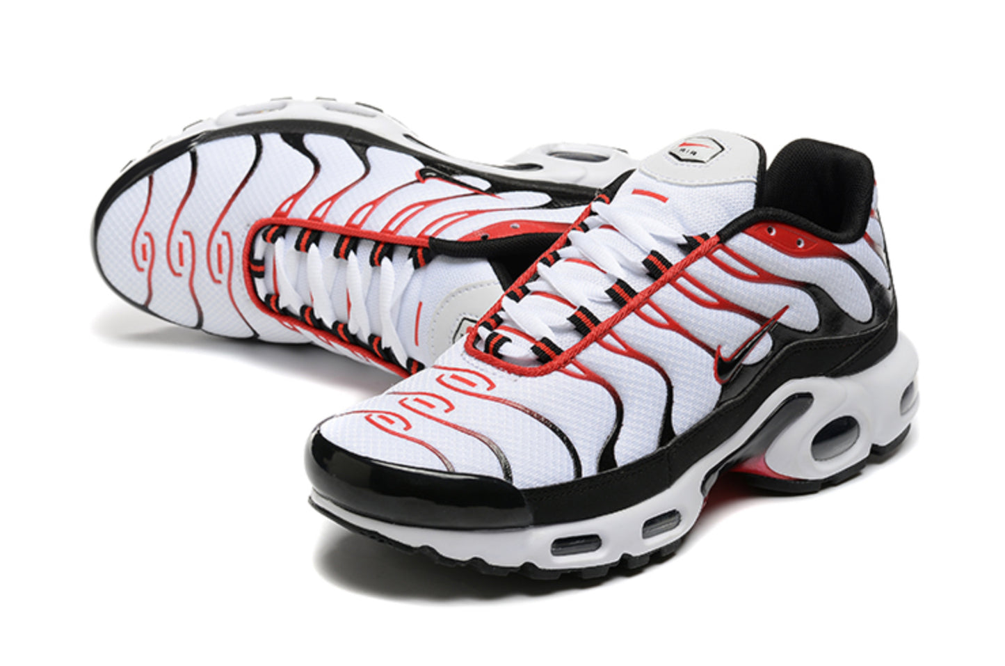 Nike Air Max Plus TN "White University Red Black" / "Triple Black Red Fade"