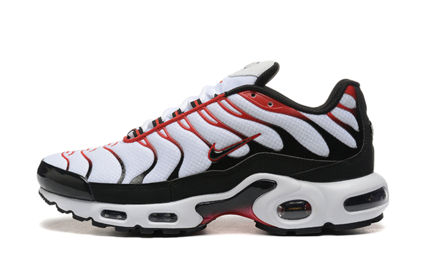 Nike Air Max Plus TN "White University Red Black" / "Triple Black Red Fade"