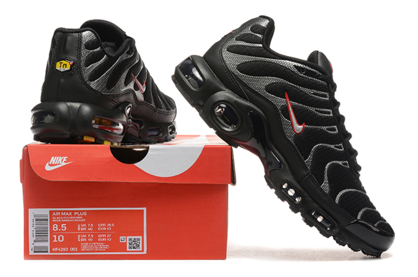Nike Air Max Plus TN "Black Metallic Silver Red" / "Grid Silver Swoosh"