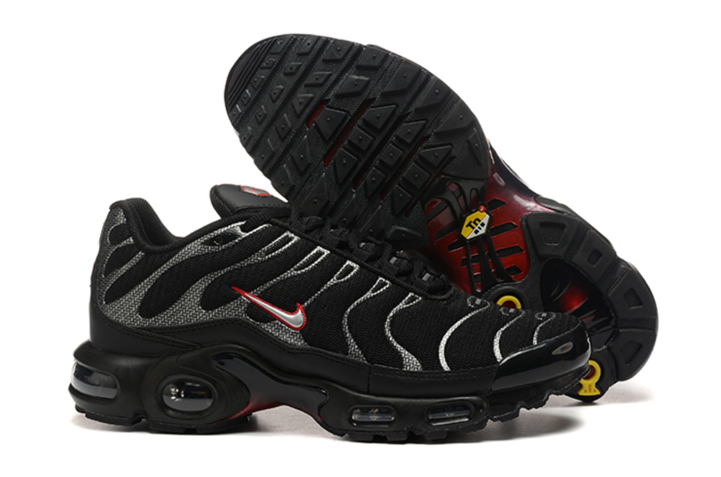 Nike Air Max Plus TN "Black Metallic Silver Red" / "Grid Silver Swoosh"