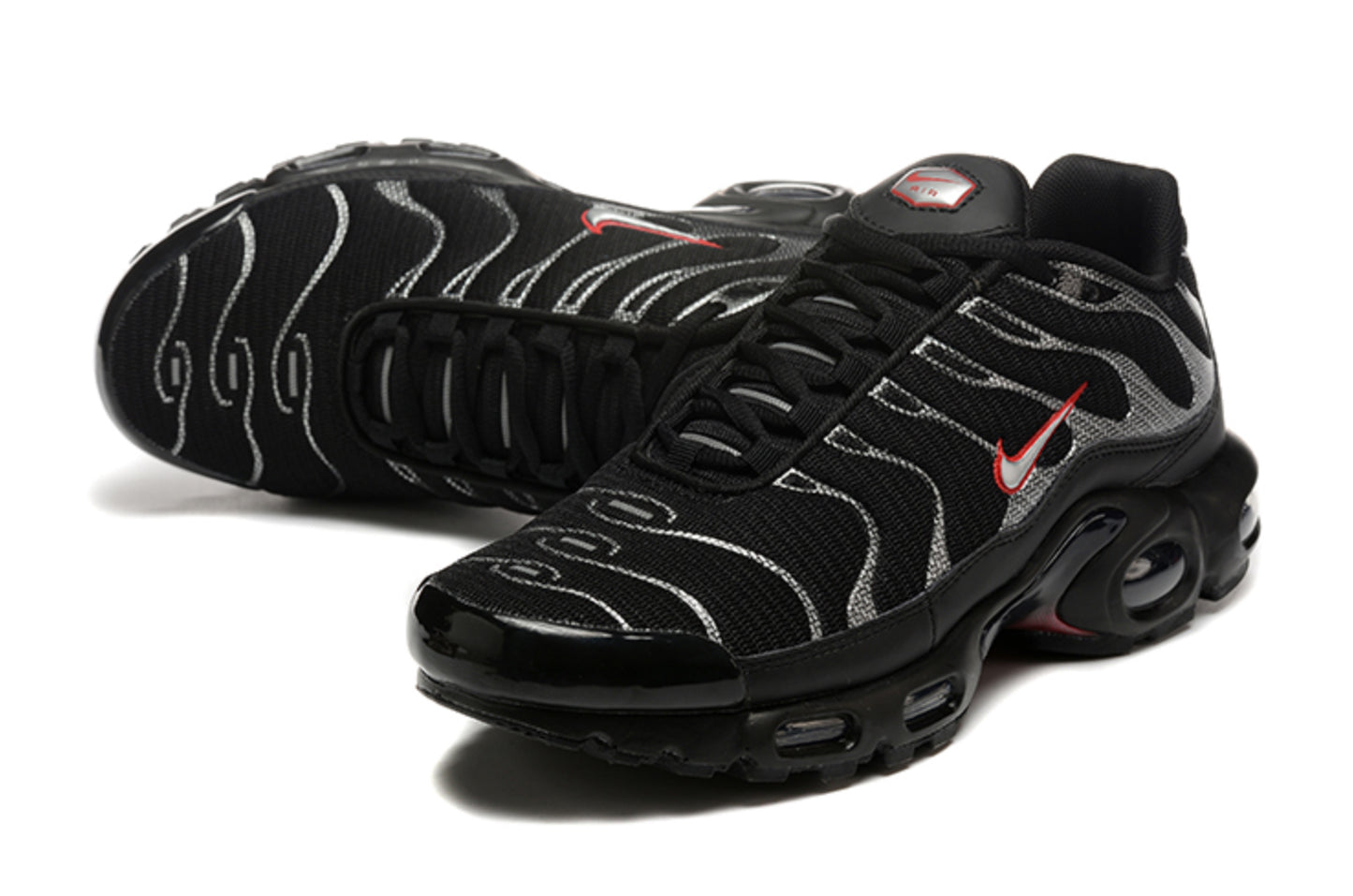 Nike Air Max Plus TN "Black Metallic Silver Red" / "Grid Silver Swoosh"