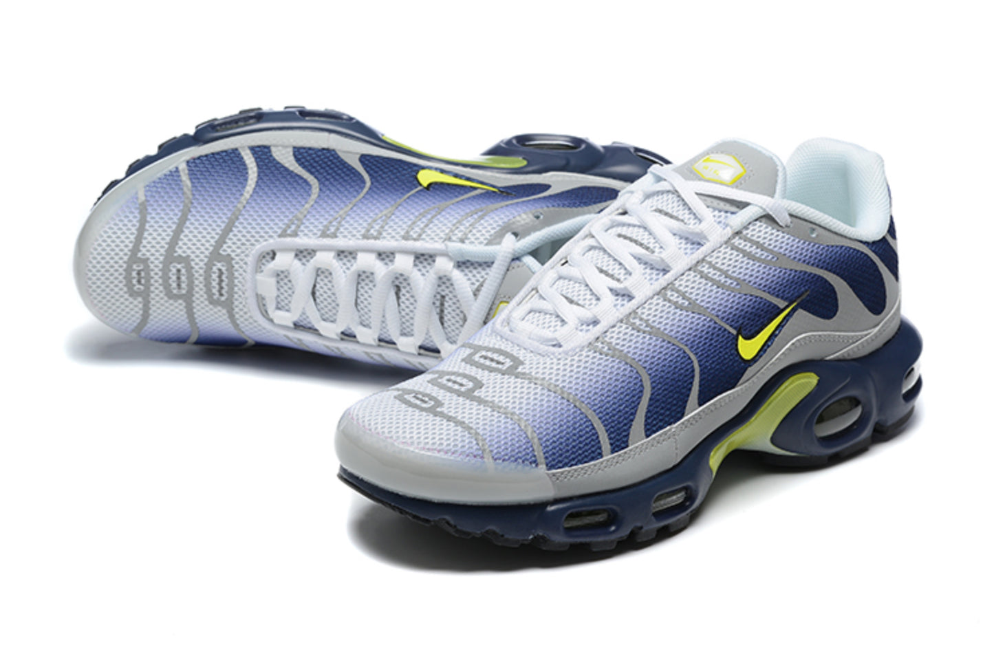 Nike Air Max Plus TN "Wolf Grey Navy Volt" / "Grey Blue Yellow"