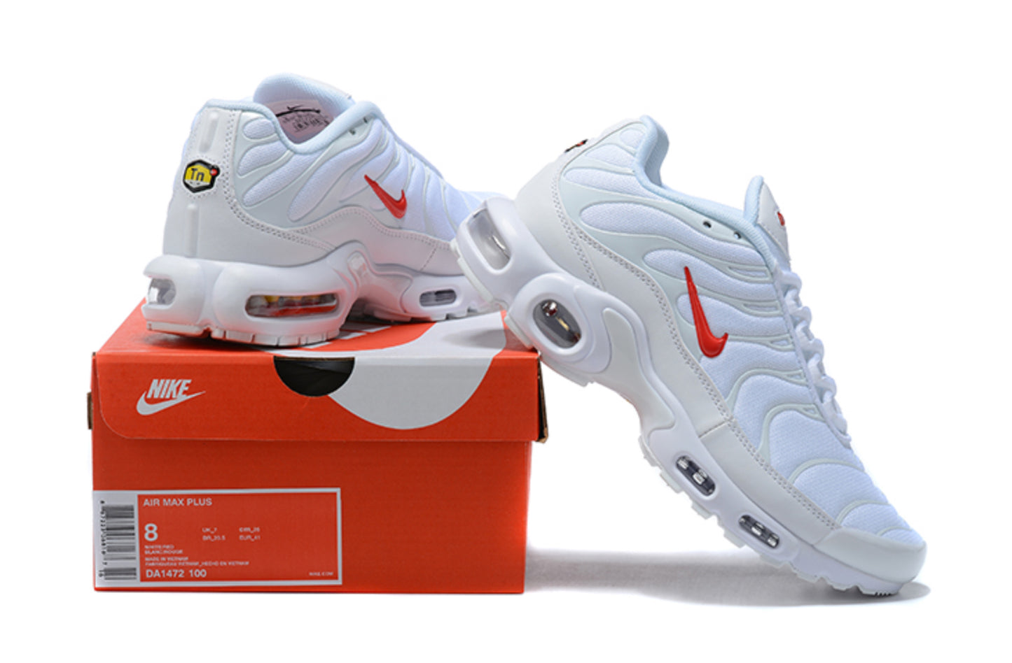 Nike Air Max Plus TN 'White & Red Swoosh'