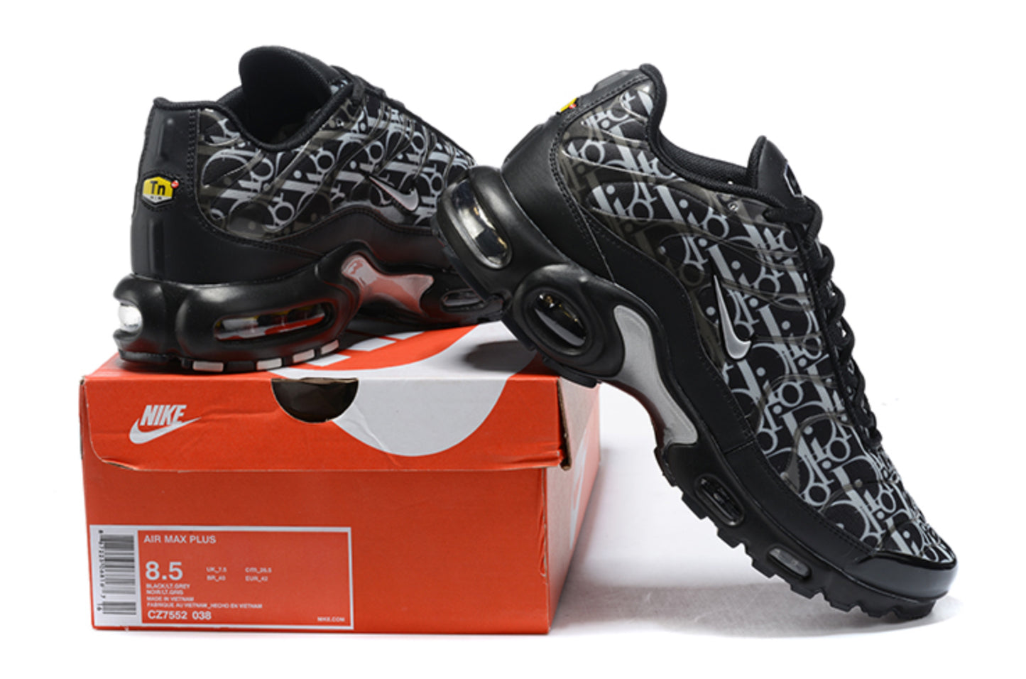 Nike Air Max Plus TN 'Dior Oblique Custom' (Negro y Blanco)