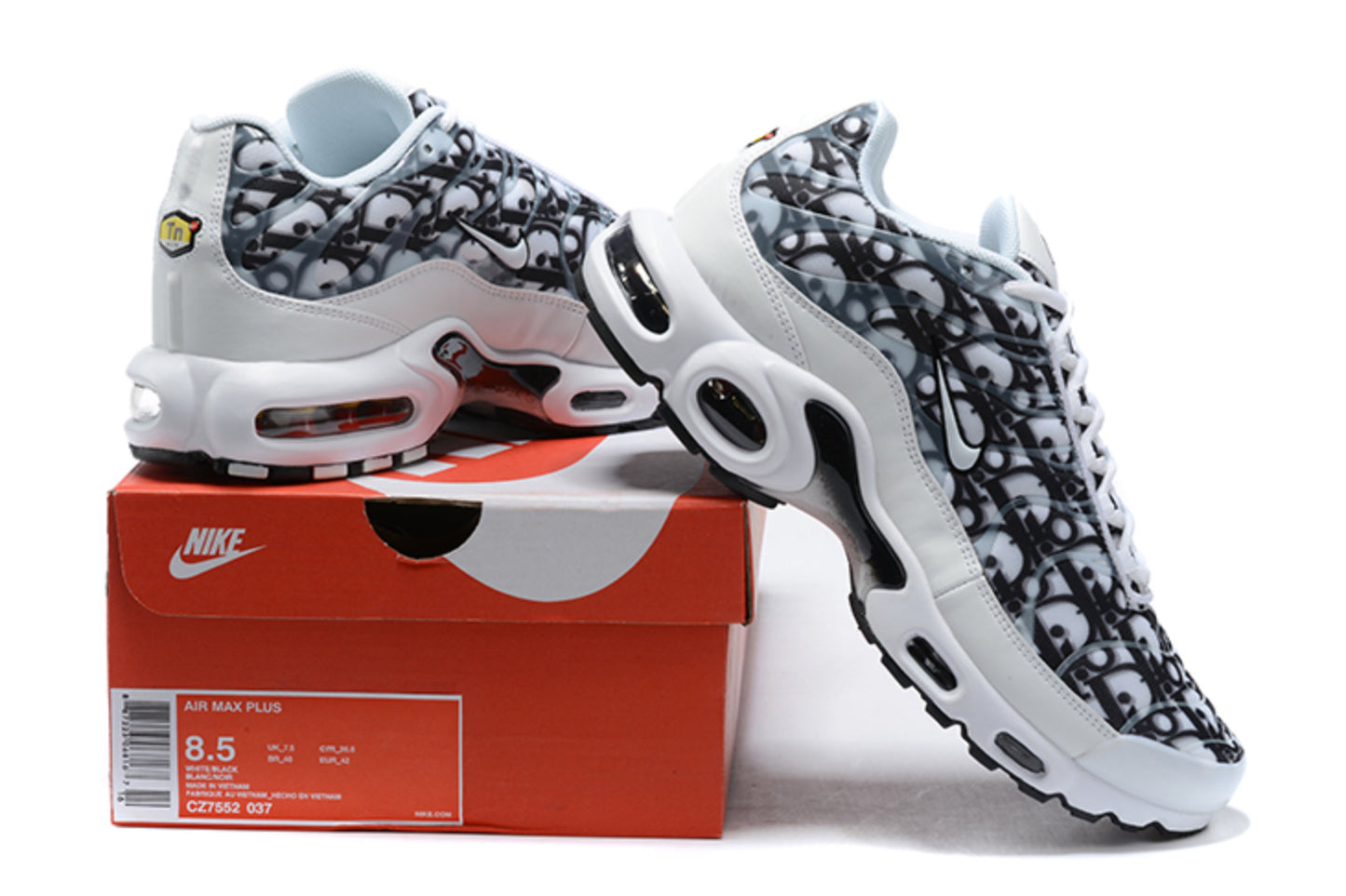 Nike Air Max Plus TN 'Dior Oblique Custom' (Negro y Blanco)