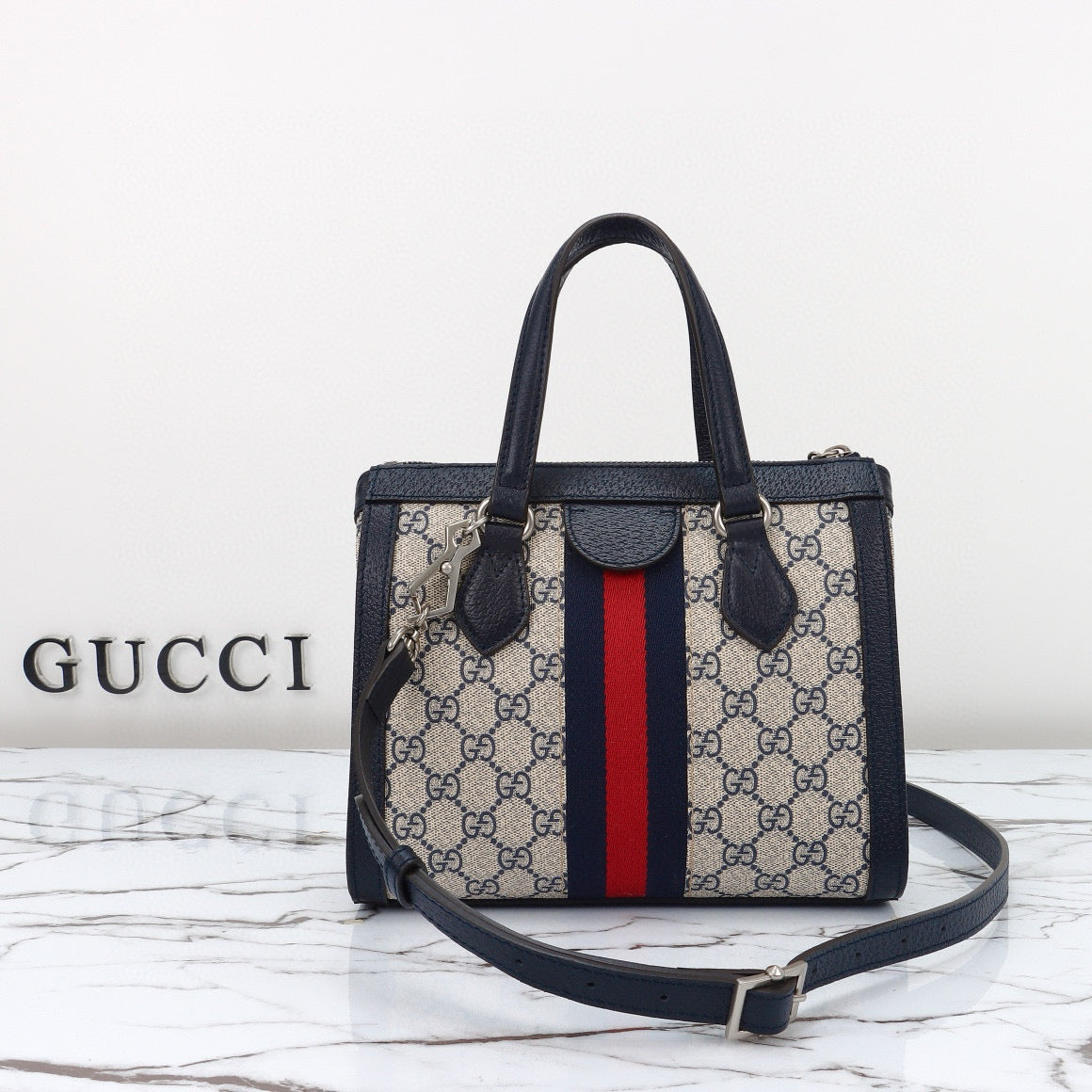 Gucci Ophidia Mini Bolso Tote GG Supreme con Asa Superior