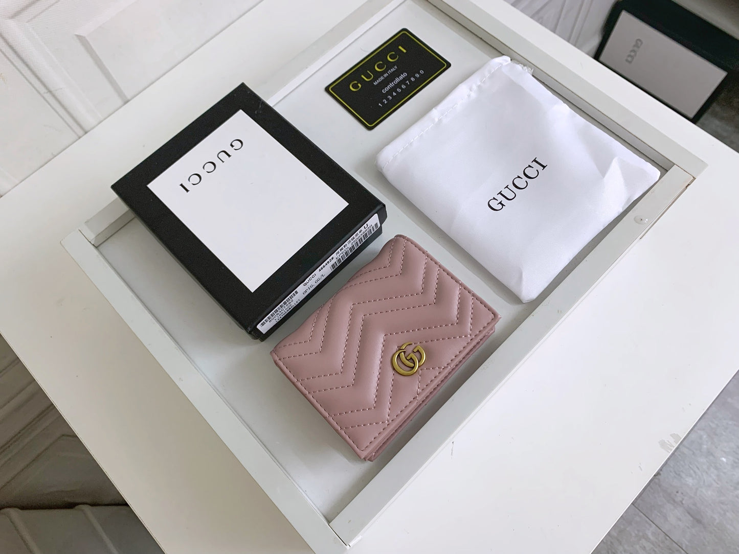 Cartera Gucci GG Marmont de Piel Matelassé en color Rosa Viejo
