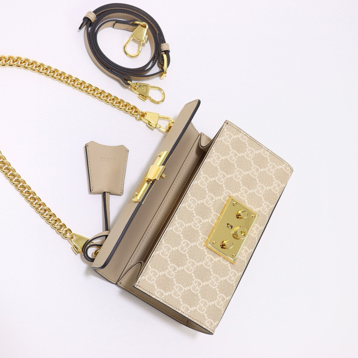 Mini Bolso Gucci Padlock de Cadena con Lona GG Supreme
