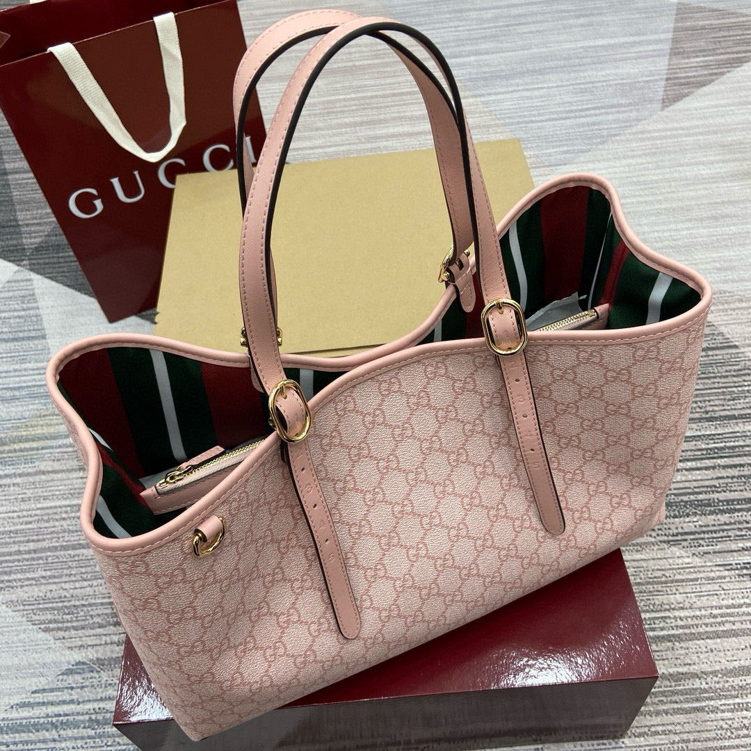 Bolso Tote Gucci GG Supreme en Lona y Piel (Colores Pastel)