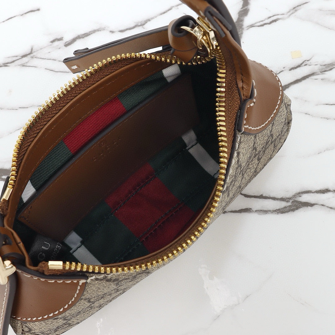 Bolso de Mano Gucci Ophidia Pequeño con Monogram y Raya Web